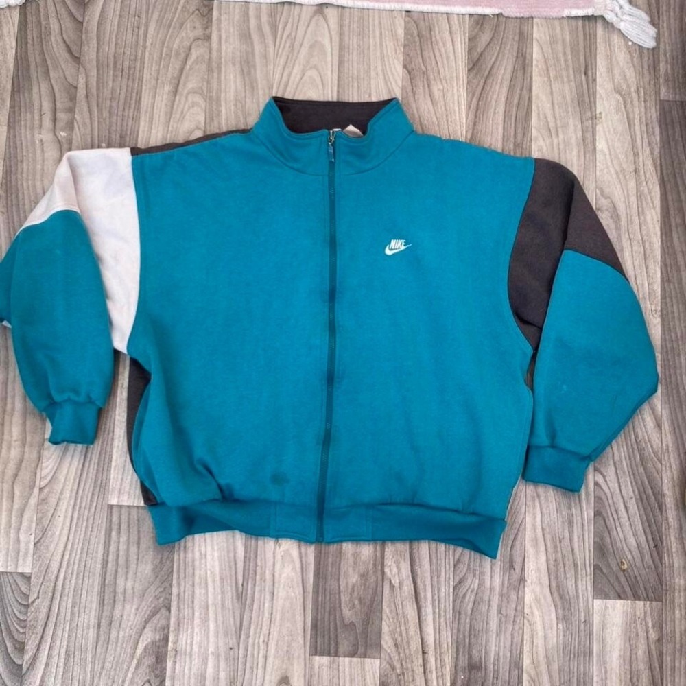 Nike Jacket Men/Women Extra Large Turquoise Blue Vintage 90s Zip Up